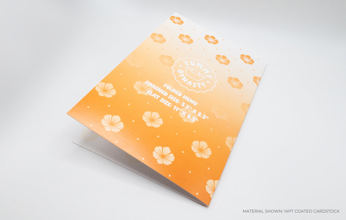 Folded Dine-in Menus