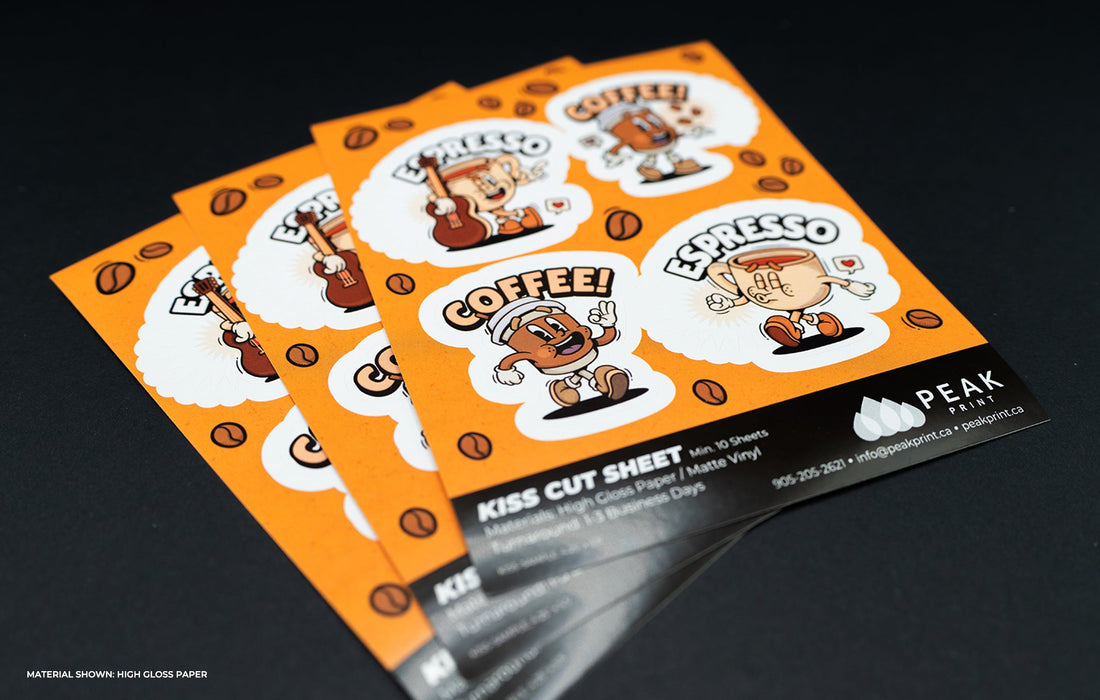 Kiss-cut sticker sheet with multiple designs