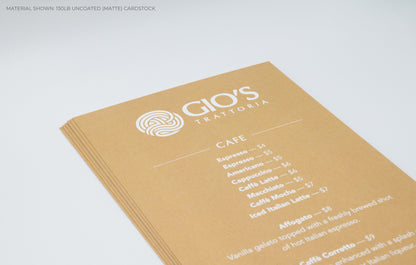 Dine-In Menus