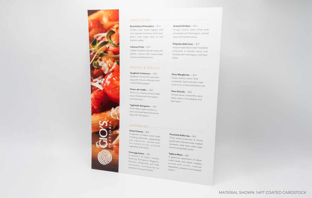 Dine-In Menus