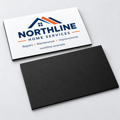 Close-up of a magnetic business card front and magnetic back