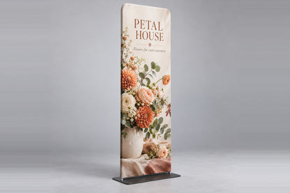 24 x 90 fabric display with a florist graphic