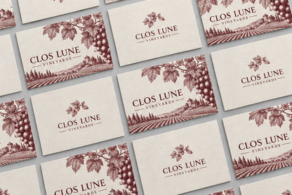 Felt Texture business cards laid out front and back