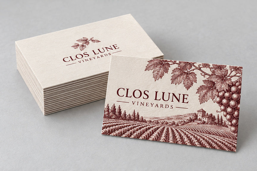 Felt Texture business cards stacked, 19pt felt textured