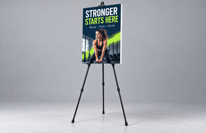 10mm foam board fitness studio sign on an easel