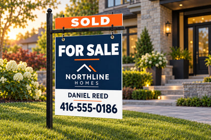 For Sale real estate sign with a Sold rider