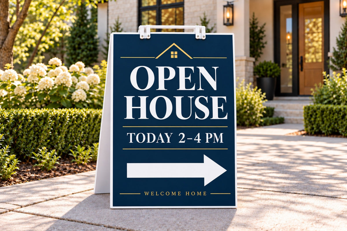 Sandwich board for a real estate open house