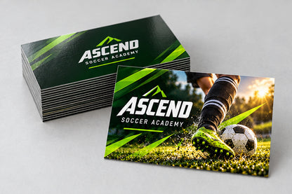 Super Gloss Lamination business cards stacked, 24pt high-gloss
