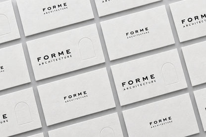 Ultra Thick Cotton business cards laid out front and back
