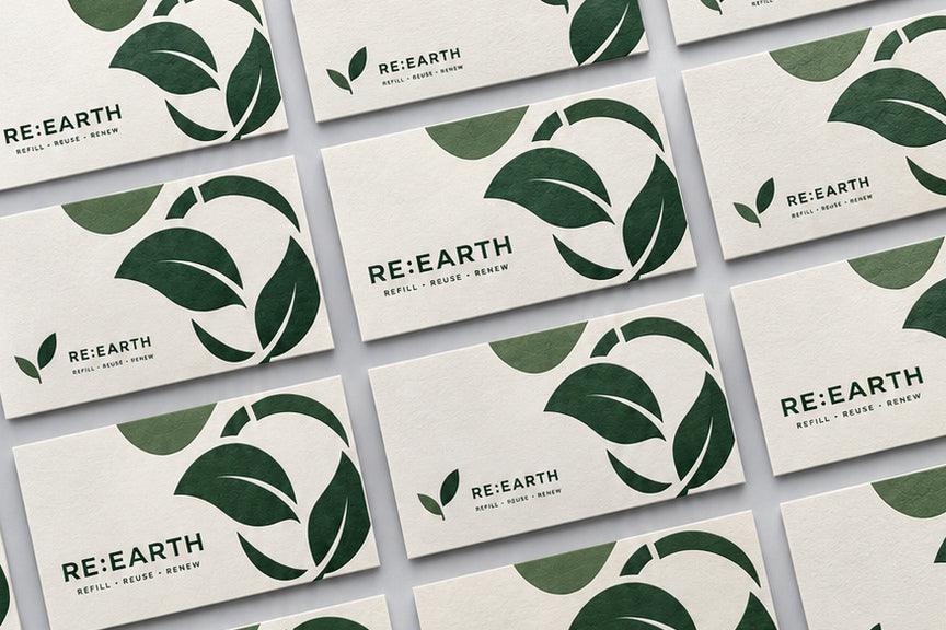 Ultra Thick Uncoated business cards laid out front and back