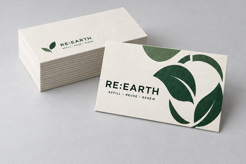 Ultra Thick Uncoated business cards stacked, 34pt smooth uncoated