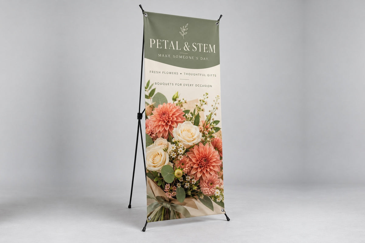 X banner for a florist